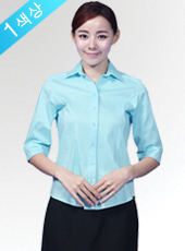 칠부 하늘색 스판셔츠 (여성용)(SE-108)